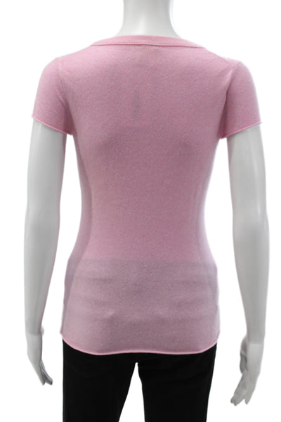 J Crew Womens Cashmere Pullover Crew Neck Short Sleeve Pink Size XS