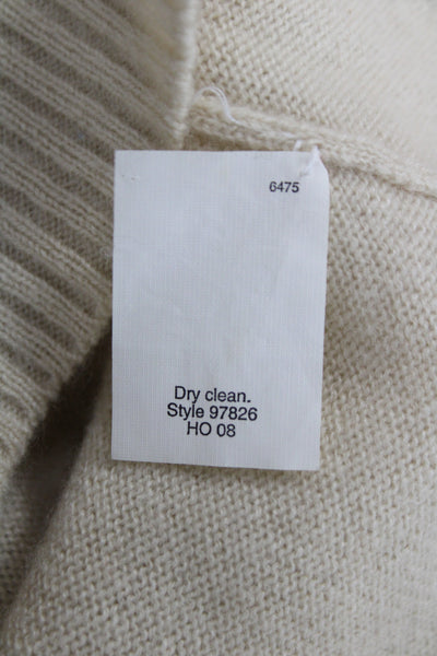 J Crew Womens 100% Cashmere Vest Ivory Crew Neck Sleeveless Solid Size S