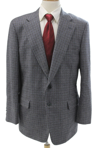 Paul Smith Mens Plaid Wool Blazer Button Classic Size 43