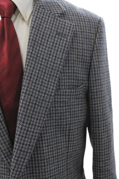 Paul Smith Mens Plaid Wool Blazer Button Classic Size 43
