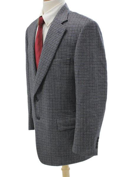Paul Smith Mens Plaid Wool Blazer Button Classic Size 43