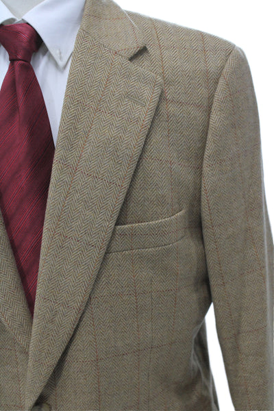 Paul Smith Mens Blazer Brown Herringbone Rayon Button Closure Size 42