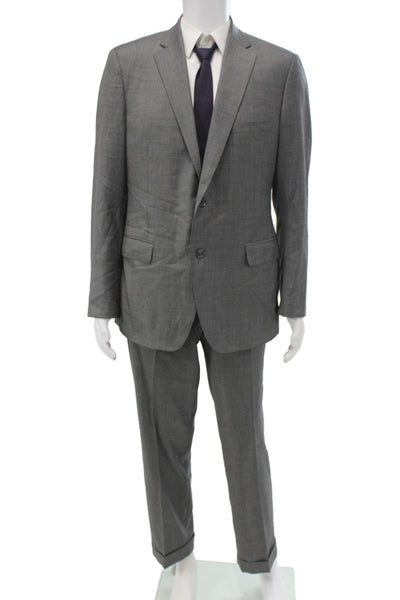 Paul Smith Mens 2 Piece Gray Wool Classic Suit Size 41