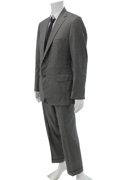 Paul Smith Mens 2 Piece Gray Wool Classic Suit Size 41