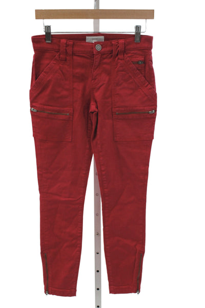 Joie Womens Red Cargo Pants Low Rise Size 26