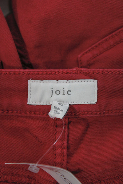 Joie Womens Red Cargo Pants Low Rise Size 26