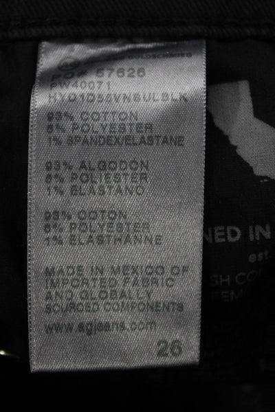 AG Adriano Goldschmied Womens Cropped Black Cotton Jeans Button Fly Size 26