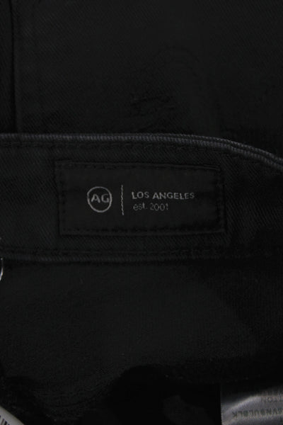 AG Adriano Goldschmied Womens Cropped Black Cotton Jeans Button Fly Size 26