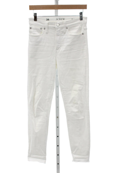 J Crew Women Skinny White Cotton Jeans Size 26