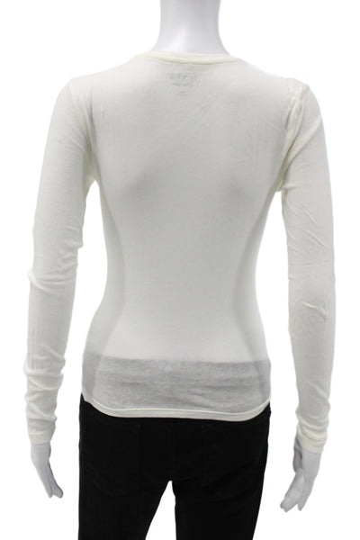 J Crew Womens Basic Cotton Long Sleeve Crew Neck T Shirt Size XS