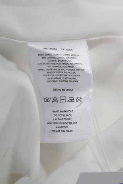 Mare Mare Womens Basic White Cotton Round Neck Tank Top Size XS