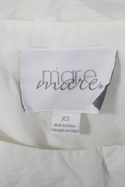 Mare Mare Womens Basic White Cotton Round Neck Tank Top Size XS