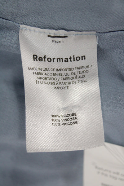 Reformation Womens Blue Floral Sweetheart Mini Dress Sleeveless Zip Size 0