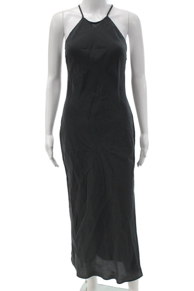 MNG Womens Black Halter Maxi Dress Sleeveless Full Length Size 0