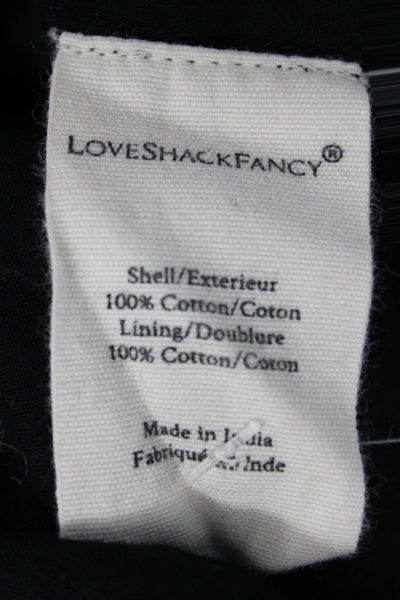 Love Shack Fancy Womens Black Cotton Bohemian Mini Skirt Size XS