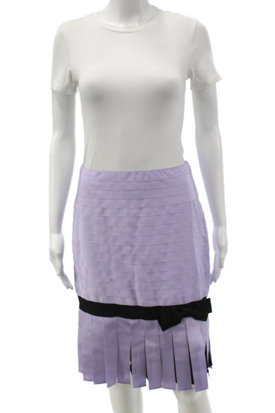 Carlisle Womens Pleated Short Purple Polyester Skirt Preppy Size 8