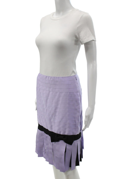 Carlisle Womens Pleated Short Purple Polyester Skirt Preppy Size 8