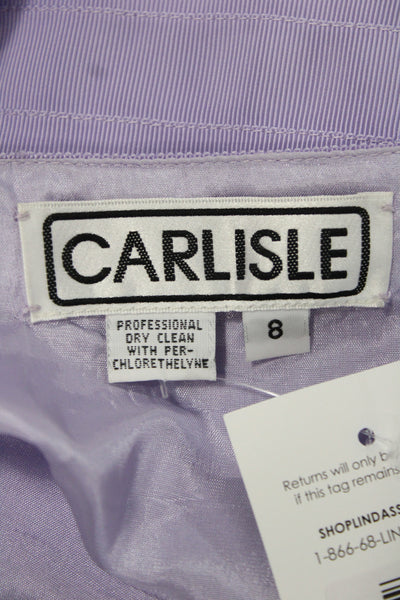 Carlisle Womens Pleated Short Purple Polyester Skirt Preppy Size 8