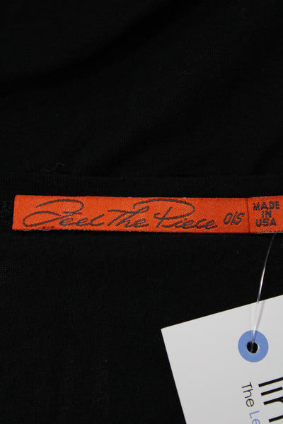 Feel The Piece Womens Basic V-Neck Short Sleeve T-Shirt Black Size One Size