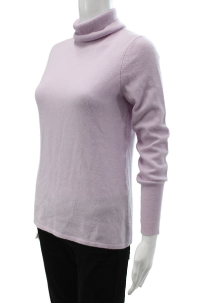 Belford Womens Purple Cashmere Turtleneck Pullover Sweater Long Sleeve Size M