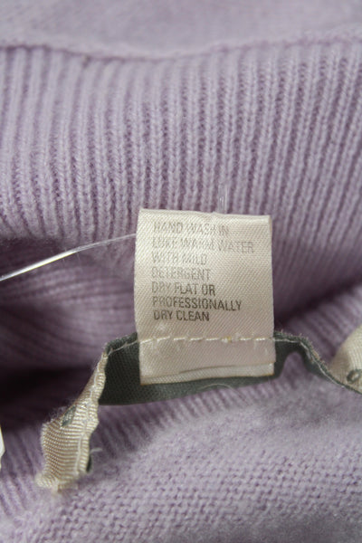 Belford Womens Purple Cashmere Turtleneck Pullover Sweater Long Sleeve Size M