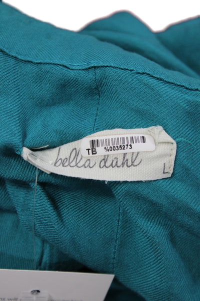 Bella Dahl Women Green Rayon Collared Button-Up Long Sleeve Top Size L