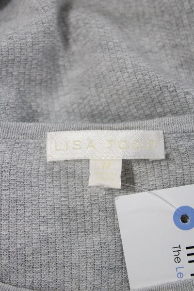 Lisa Todd Women Gray Pullover Sweater Long Sleeve Round Neck Size M