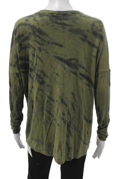 Kokun Womens Cashmere V-Neck Camouflage T-Shirt Long Sleeve Size M