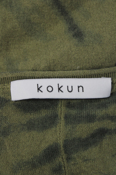 Kokun Womens Cashmere V-Neck Camouflage T-Shirt Long Sleeve Size M