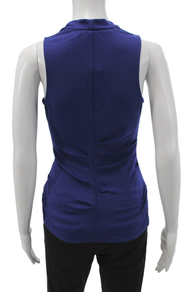 Artelier Nicole Miller Womens Basic Blue Cowl Neck Sleeveless Tank Size PP