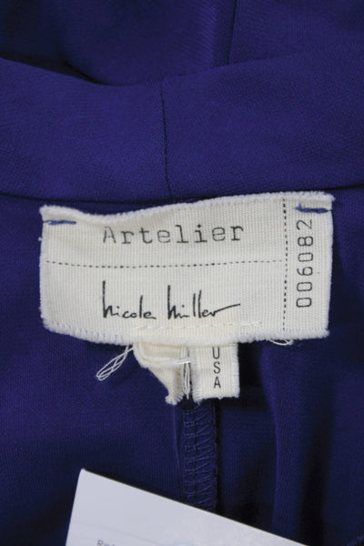 Artelier Nicole Miller Womens Basic Blue Cowl Neck Sleeveless Tank Size PP