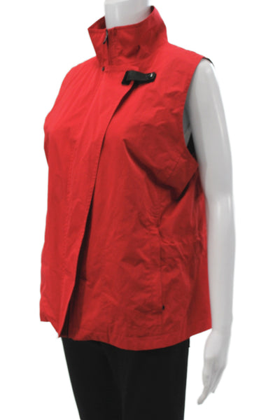LRL Lauren Active Ralph Lauren Women Windbreaker Vest Red Nylon Buckle Size L