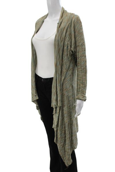 Michael Lauren Womens Cardigan Striped V-Neck Beige Long Sleeve Boho Size L