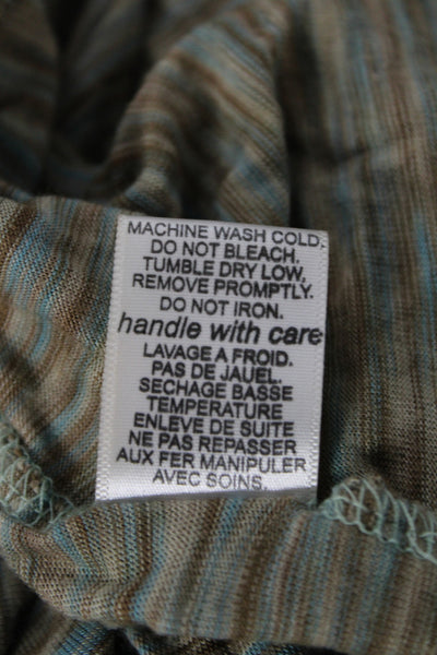 Michael Lauren Womens Cardigan Striped V-Neck Beige Long Sleeve Boho Size L