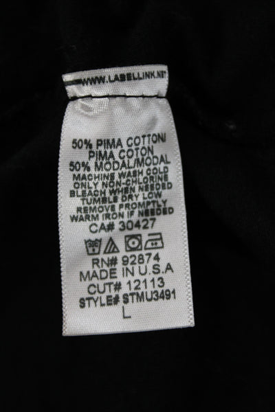 Splendid Women Cardigan Black Collared Long Sleeve Pima Cotton Size L