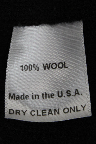 Ryan Roberts Womens Black Wool Overcoat Button Long Sleeve Size M