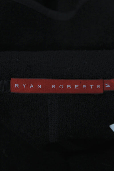 Ryan Roberts Womens Black Wool Overcoat Button Long Sleeve Size M