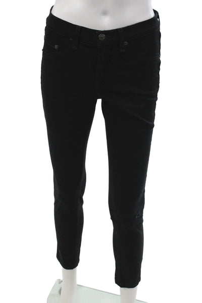 Rag & Bone Jean Womens Skinny Black Cotton Jeans Button Size 27