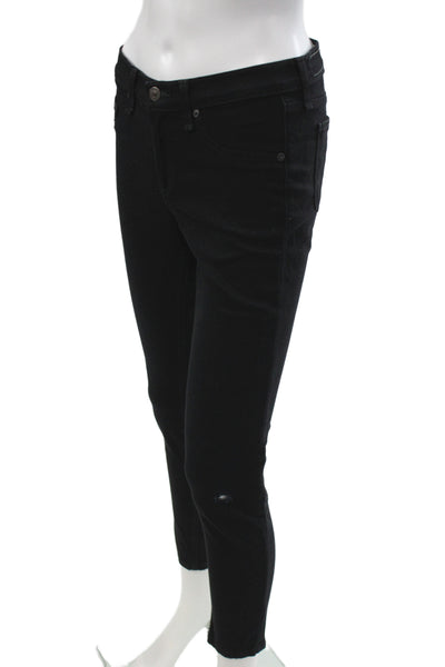 Rag & Bone Jean Womens Skinny Black Cotton Jeans Button Size 27