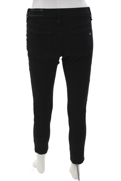 Rag & Bone Jean Womens Skinny Black Cotton Jeans Button Size 27