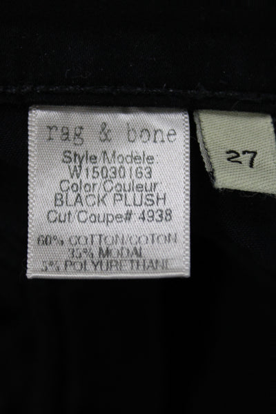 Rag & Bone Jean Womens Skinny Black Cotton Jeans Button Size 27