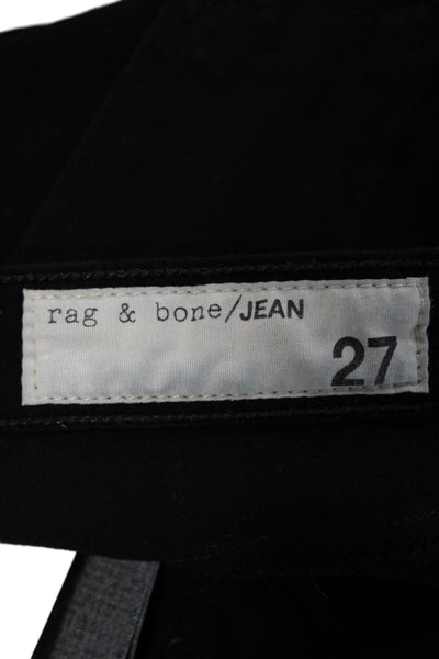 Rag & Bone Jean Womens Skinny Black Cotton Jeans Button Size 27