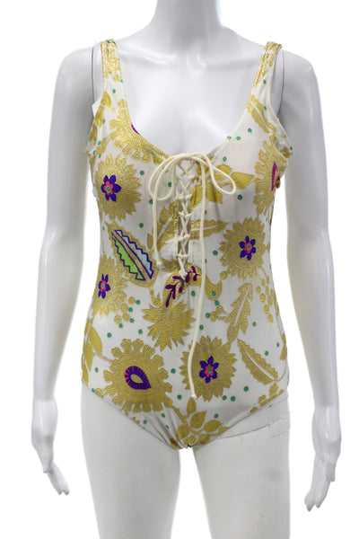 Gottex Womens Swimwear One Piece Gold Floral Size 10