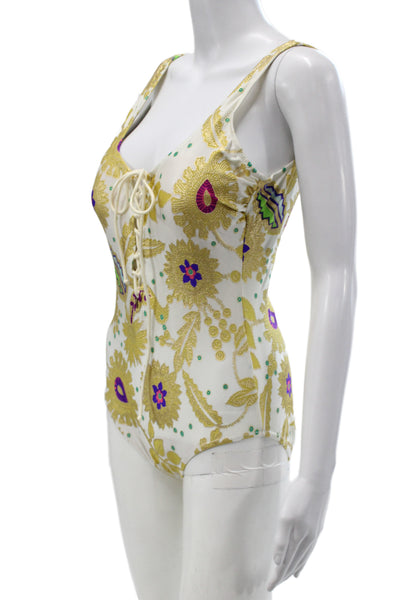 Gottex Womens Swimwear One Piece Gold Floral Size 10