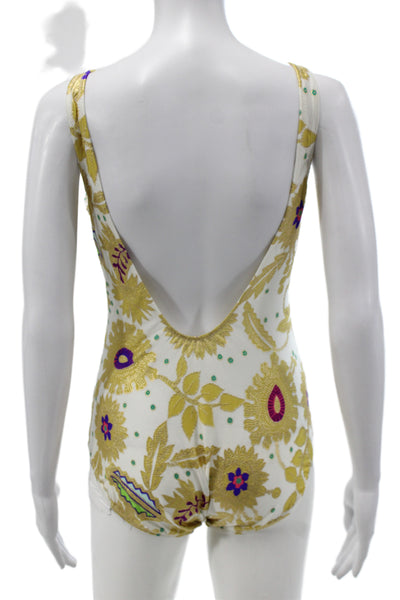 Gottex Womens Swimwear One Piece Gold Floral Size 10