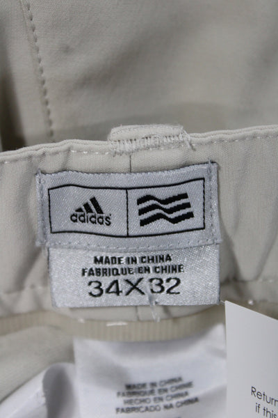 Adidas Mens Khakis Beige Button 96% Polyester Golf Inseam 29 Size 34