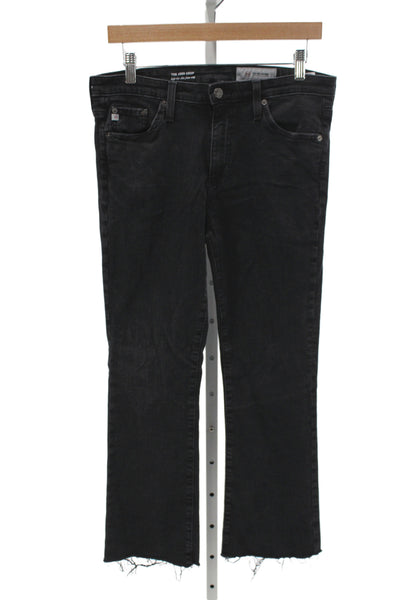 AG-ED Denim Womens Cropped Black Cotton Jeans Mid Rise Size 28