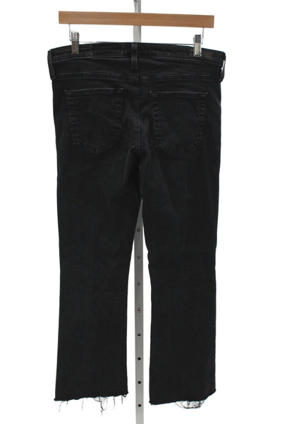 AG-ED Denim Womens Cropped Black Cotton Jeans Mid Rise Size 28