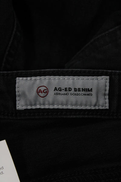 AG-ED Denim Womens Cropped Black Cotton Jeans Mid Rise Size 28