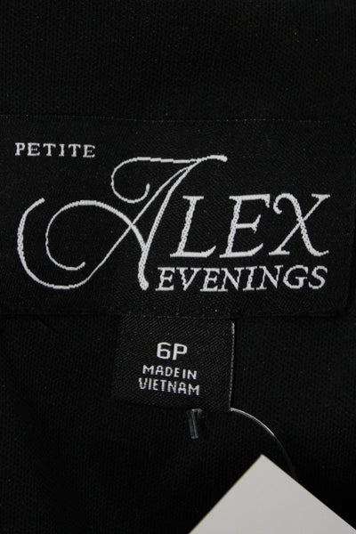 Alex Evenings Women Maxi Dress Black Off the Shoulder Sleeveless Long Size 6P